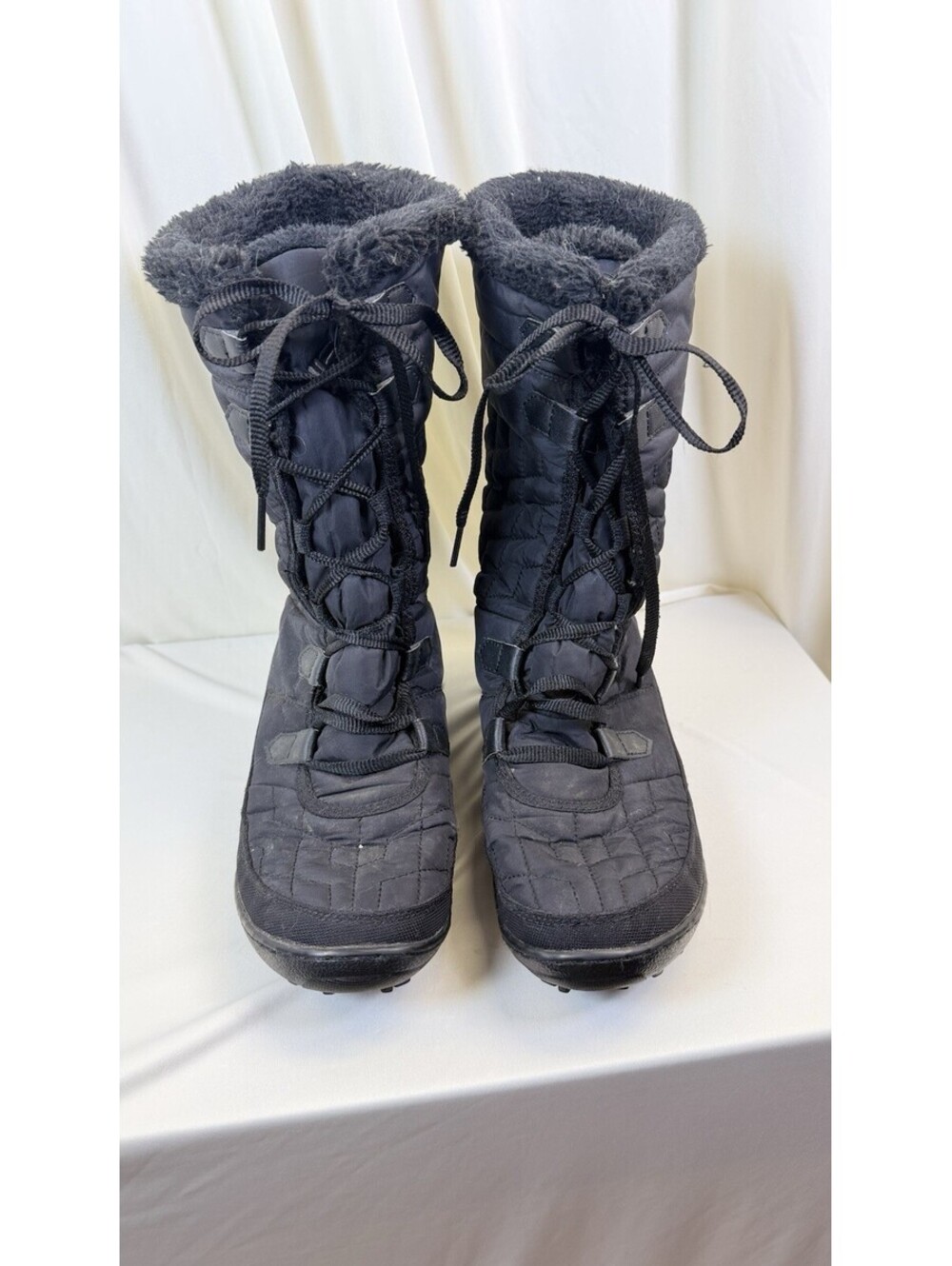 Columbia Minx Mid II Waterproof Women’s Black Boots Size 9 Fleece Lined Lace Up